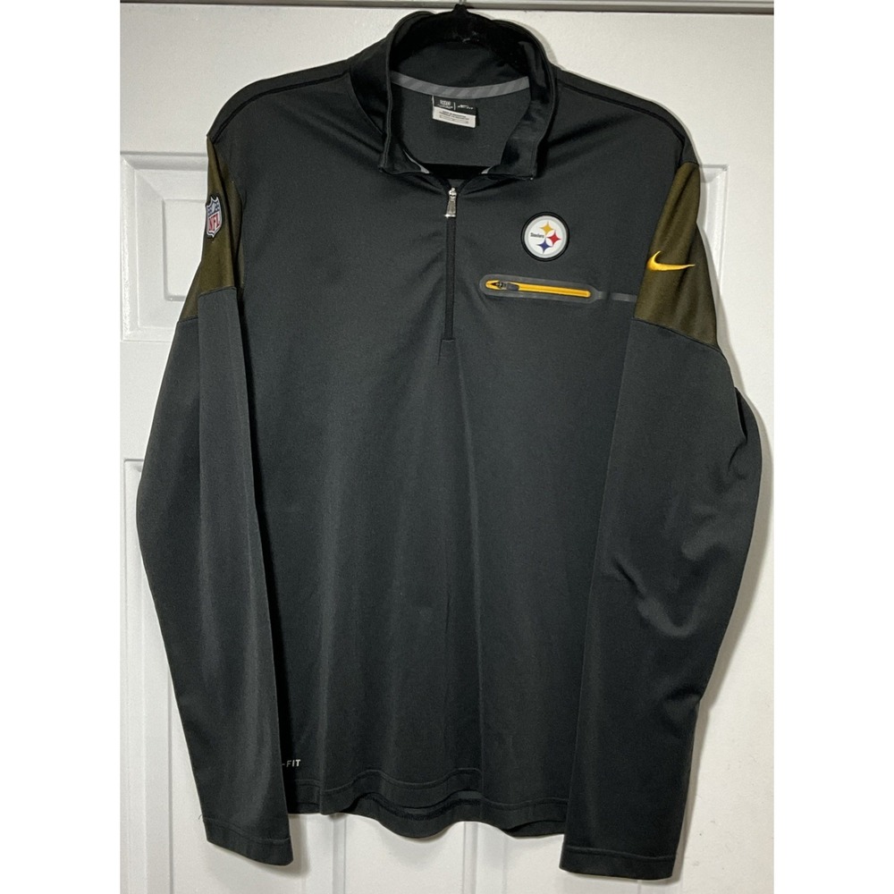 Nike DriFit Pittsburgh Steelers NFL Onfield Apparel Black Pullover Men's Large